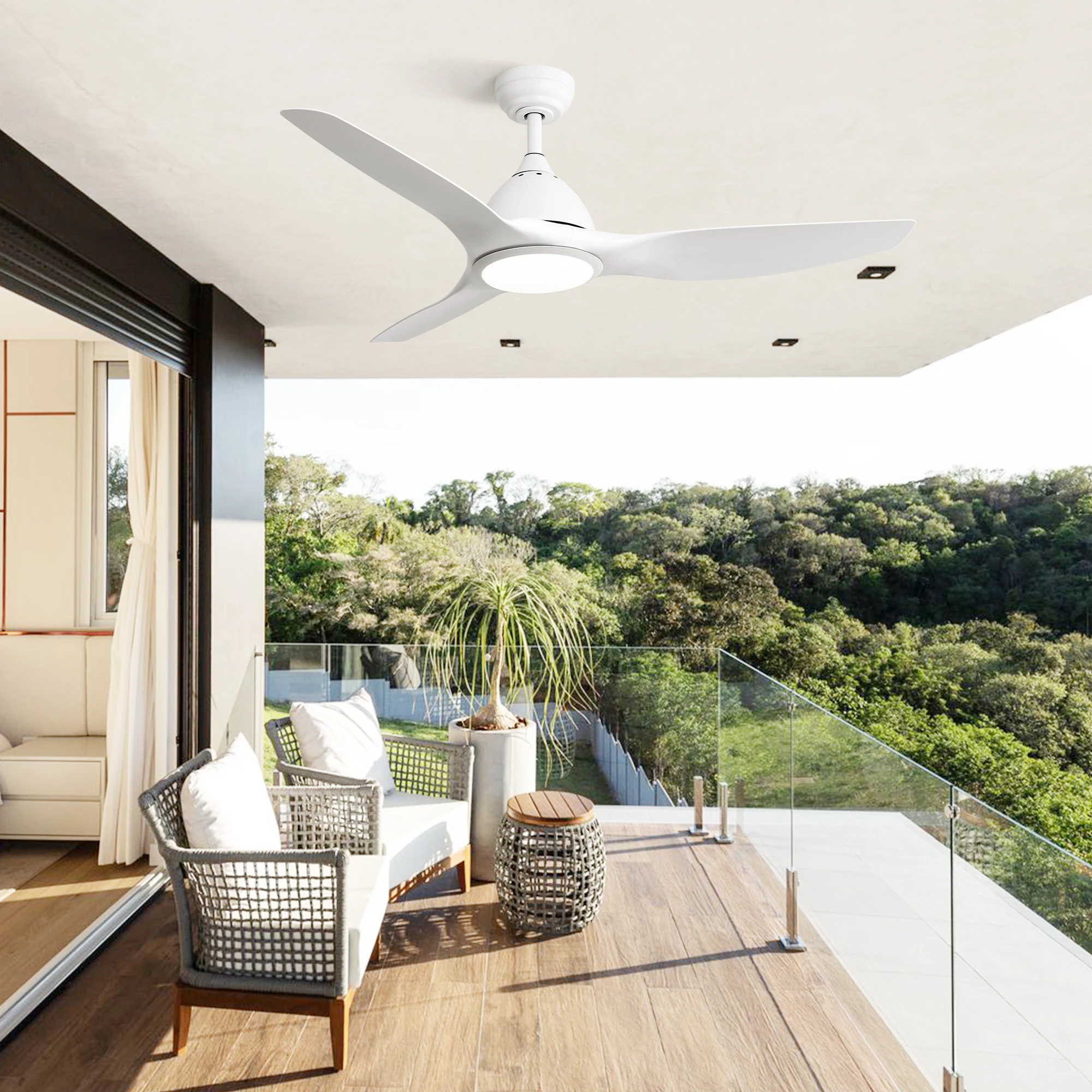 Sofucor Modern 52-inch ceiling fan with LED DC 6-speed high wind speed with remote control