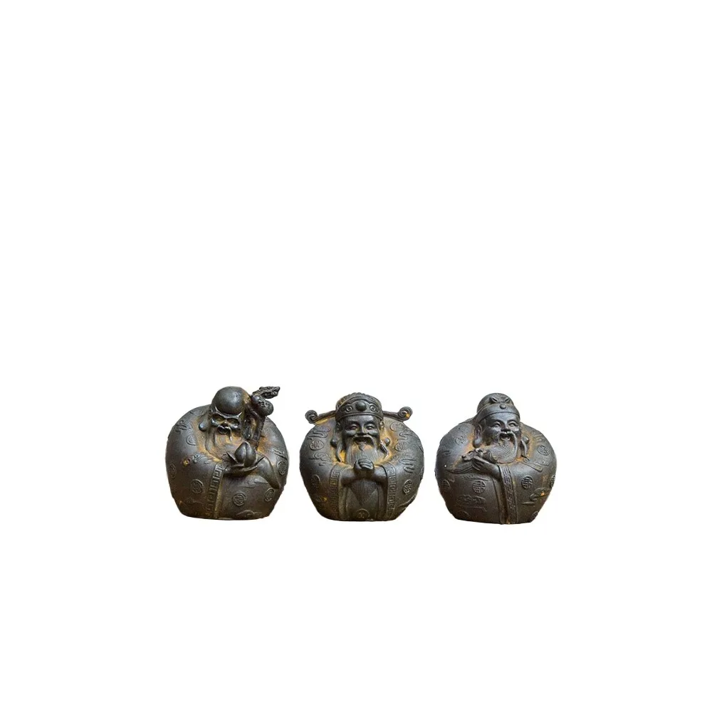 

/Guofeng new Chinese imitation cast iron Fulushou three-star desktop small ornament tea table desk decoration