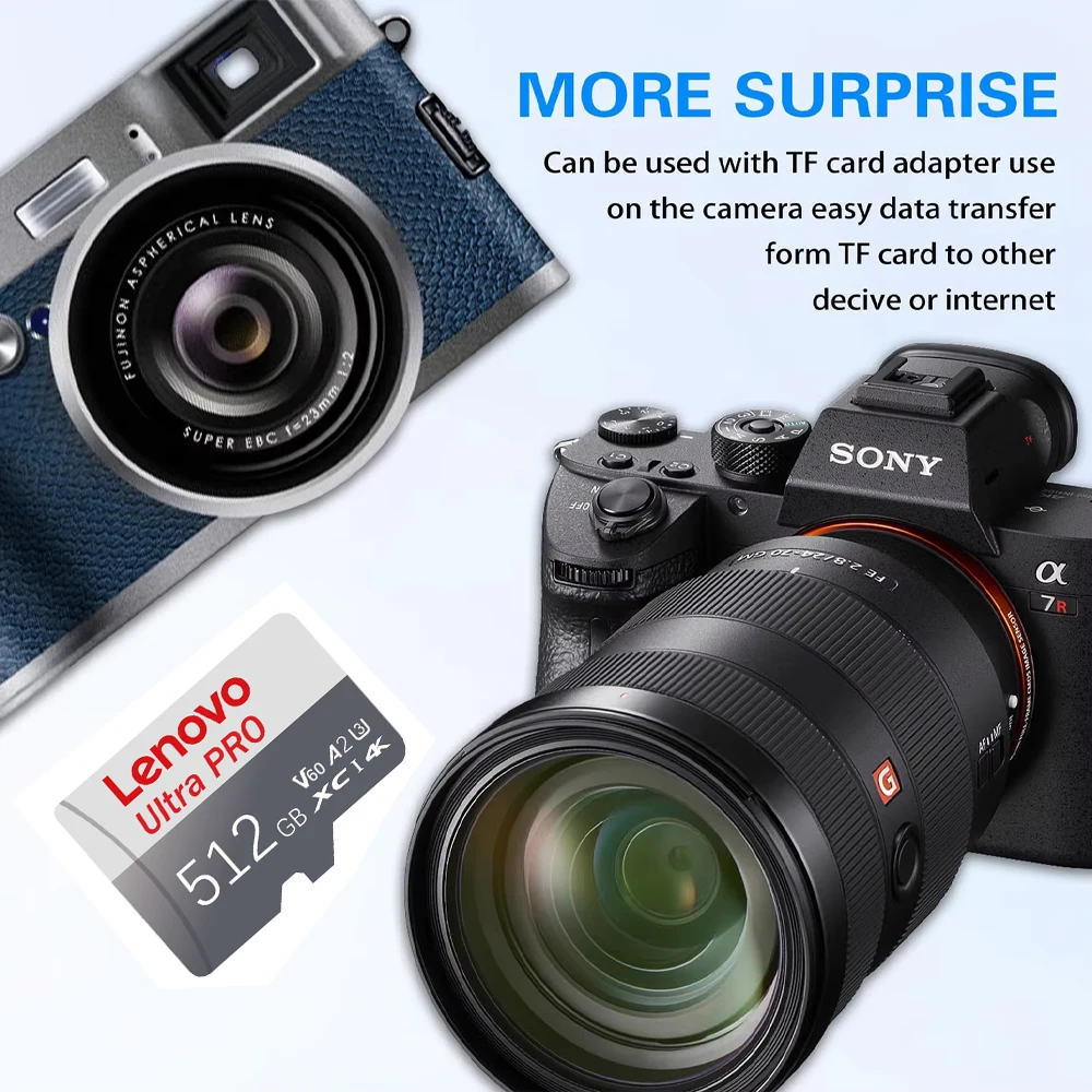 بطاقة ذاكرة Len *ovo Extreme عالية السرعة Micro SD 2 تيرا بايت 1 تيرا بايت 512 جيجابايت بطاقات 4K 256 جيجابايت 128 جيجابايت بطاقة فلاش مايكرو SD للكاميرا GoPro DJI