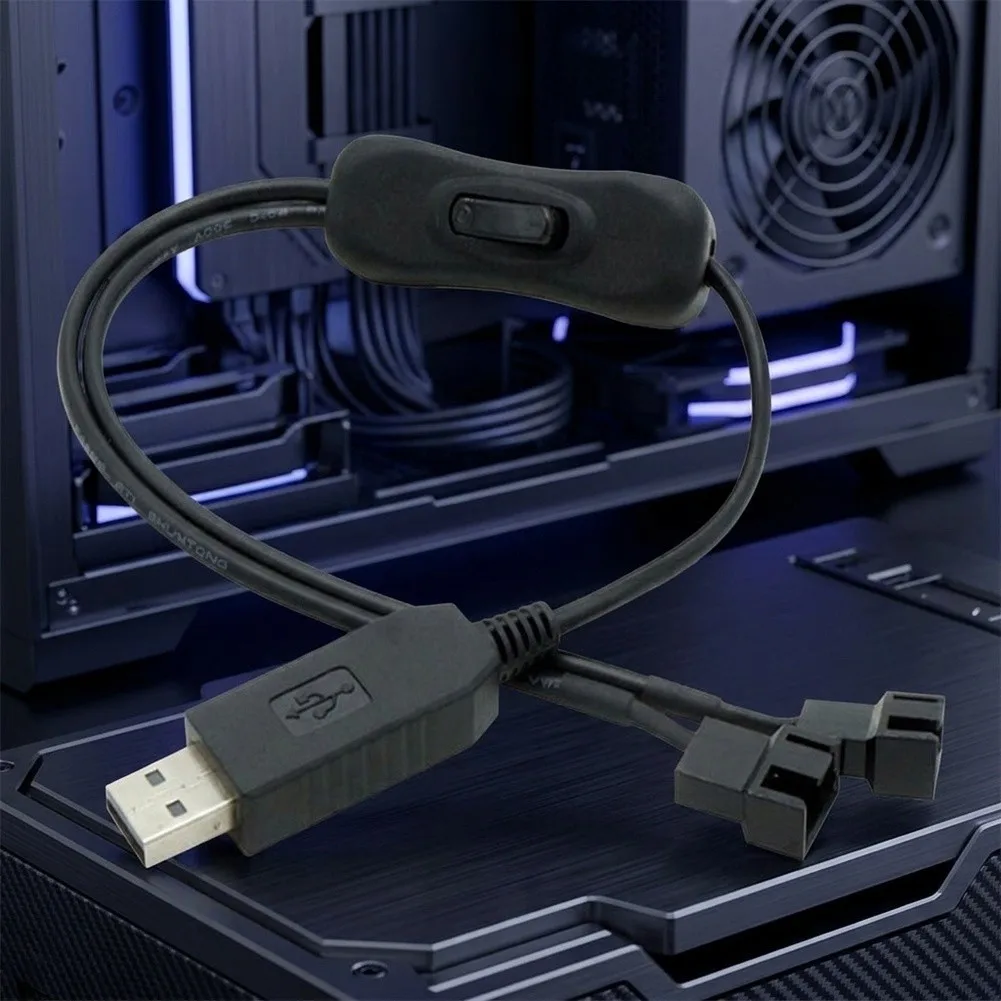 5V To 12V Fan Adapter Chassis Fan Converter Case Fan Split Switch Integrated ONOFF Switch Efficient Power Transfer