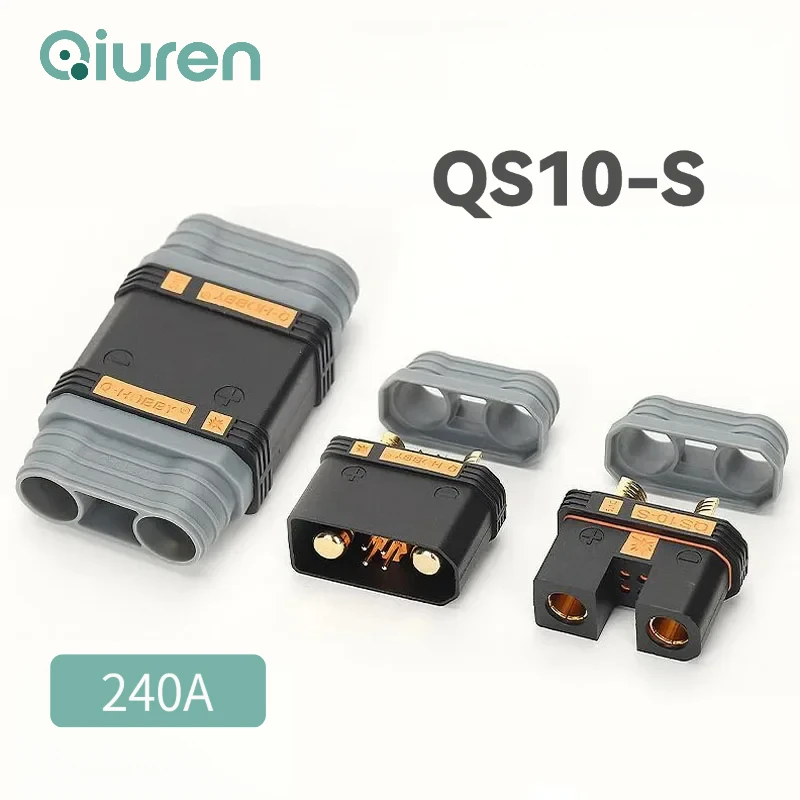 240A Drones Lithium Battery Power Supply Charging Connector 750V QS10 Weldable Automotive 4-10AWG Male Female Anti Ignition Plug