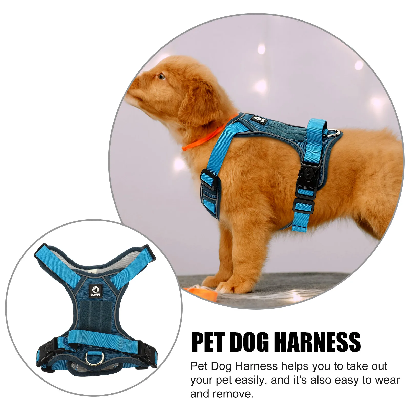 

Dog Harness Vest for Small Large Dogs Puppy Adjustable Chest Back Pet Accessories Durable Oxford Cloth