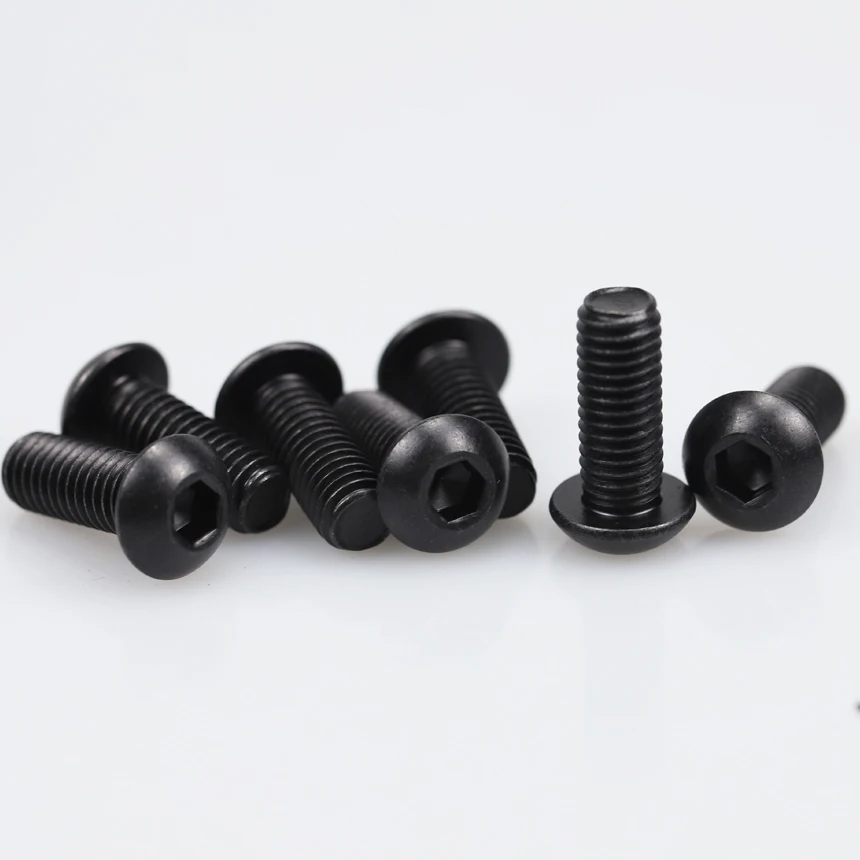 M2 M2.5 M3 M4 M5 M6 M8 Metric Black A2 304 Stainless Steel 304ss Inner Hex Hexgaon Socket Button Round Allen Head Screw Bolt