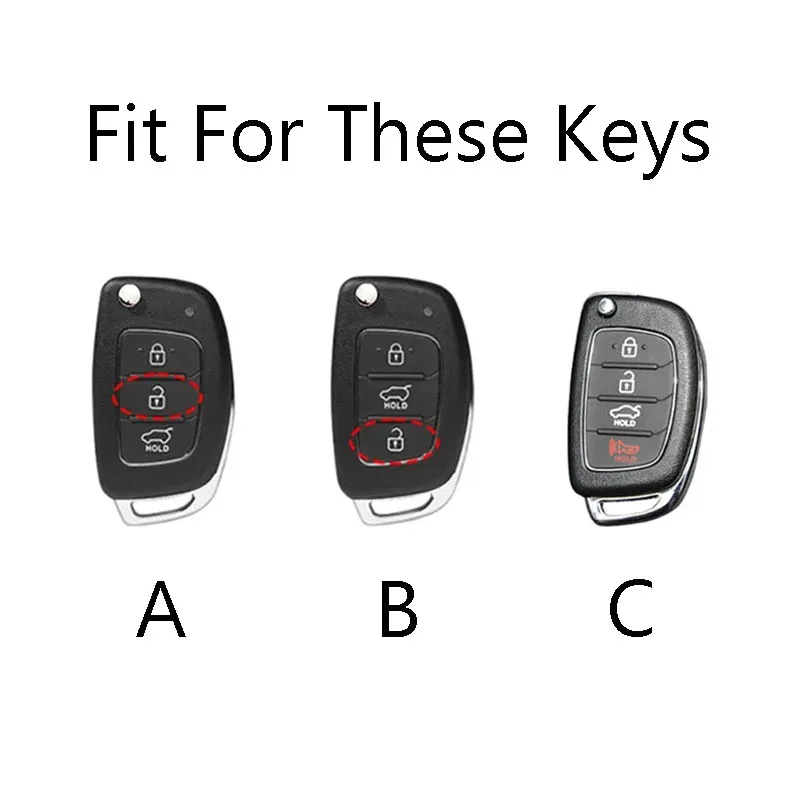 3 4 Buttons Car Key Case Cover Keychain for Hyundai Sonata I10 Tucson Solaris Creta Elantra I20 Ix25 2016-2019 2021 2020 2022