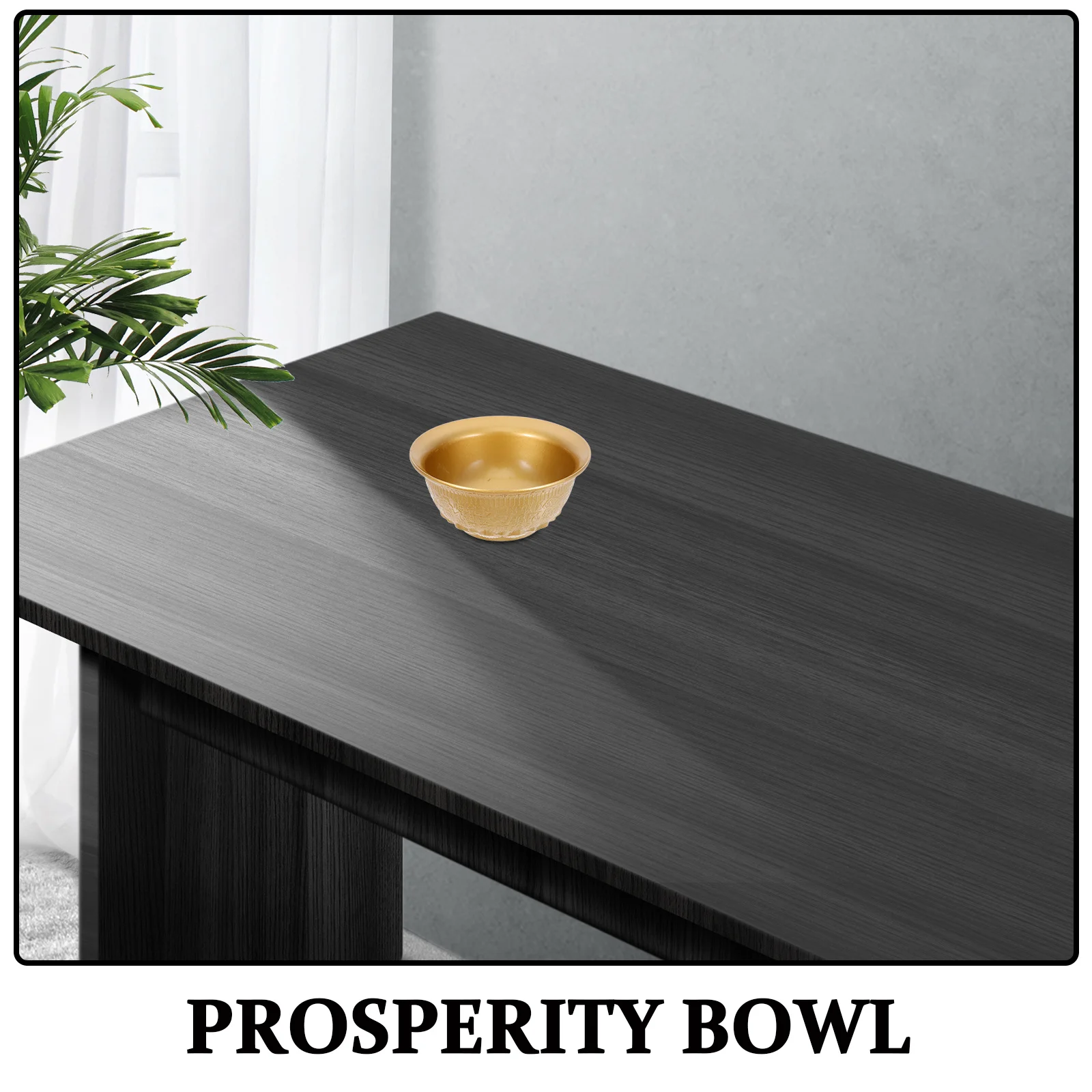 Miska Prosperity, wykonana ze złotego stopu, symbol bogactwa i czystości, dekoracja stołu w salonie, złota misa skarbów.