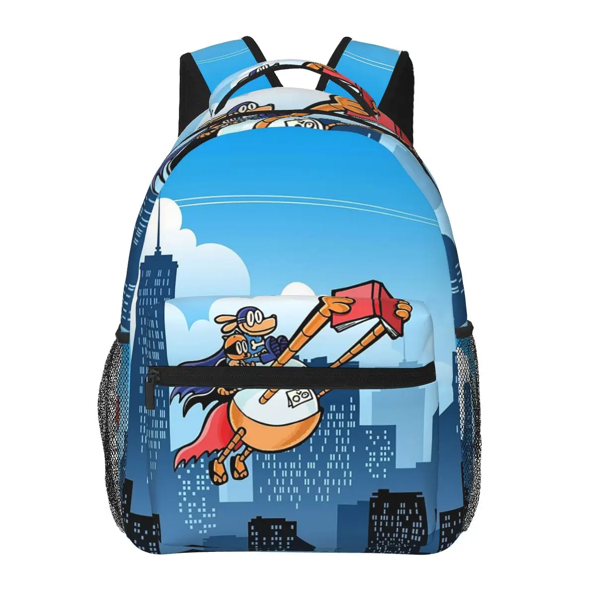 

Dog Guy And Cat Child - Supa Buddies Backpacks Boys Girls Bookbag Students School Bags Cartoon Kids Rucksack Shoulder Bag