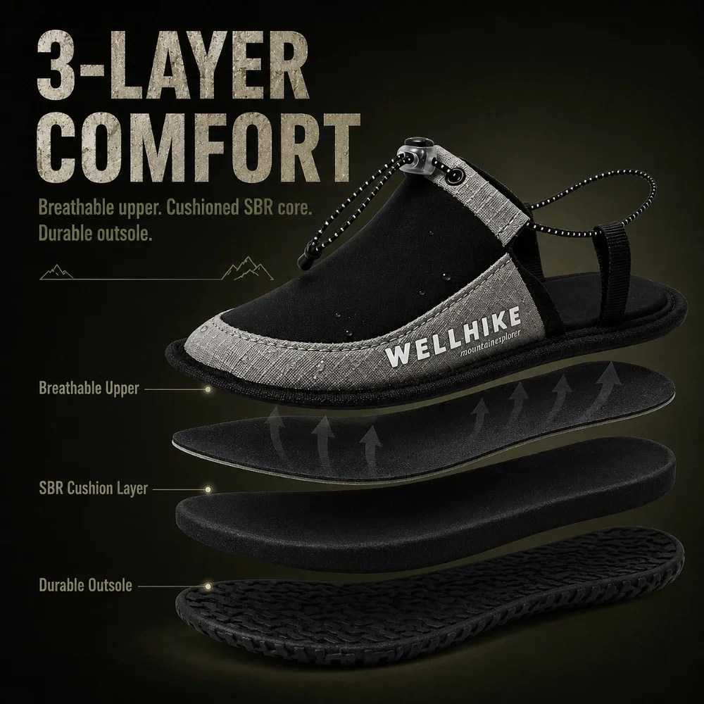 2×Foldable Quick Dry Water Slippers Anti Slip Barefoot Wading Shoes Lightweight Travel Beach Camp Hotel Portable Outdoor Sandals image 6