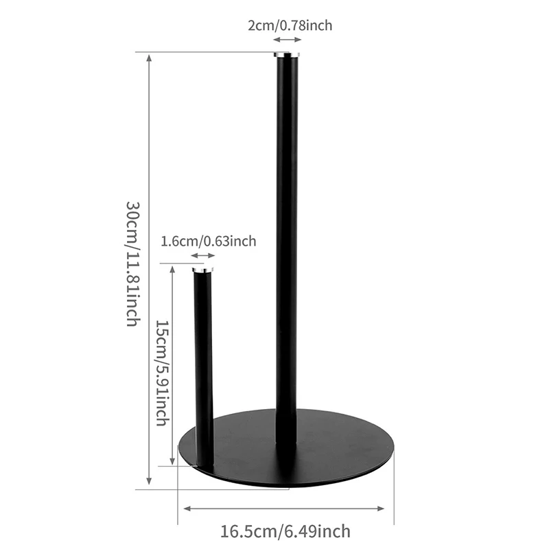 Uchwyt na ręcznik papierowy, czarny uchwyt na ręcznik papierowy bez perforacji do kuchni i łazienki, uchwyt na rolkę papieru