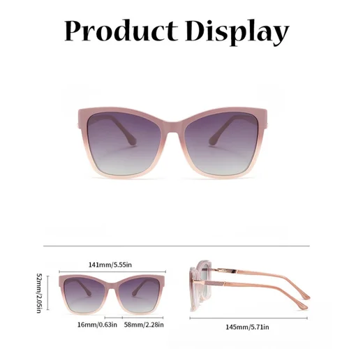 Imagen 2 del producto MOMOJA, gafas con Clip polarizadas magnéticas a la moda, monturas de gafas graduadas ópticas de aleación de ojo de gato Retro para mujer 72002