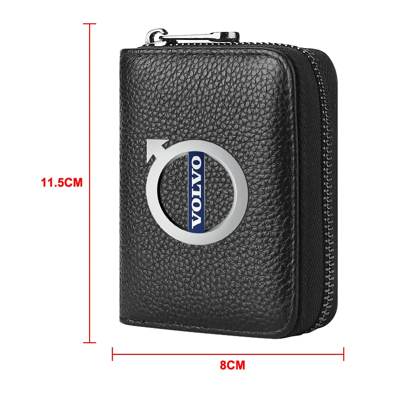 Leather Car Driver License Credit Card Holder Case Wallet Car Accessories For Volvo V50 V60 V90 XC60 XC70 XC90 S40 S60 S70 S80