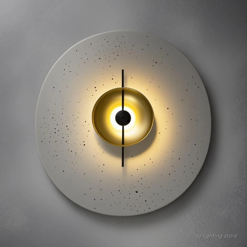 Circle Gold Wall Light Nordic Foyer Sofa Background Lamp Postmodern Black Bedside Lamp Sconce Hotel Aisle Lighting Fixture