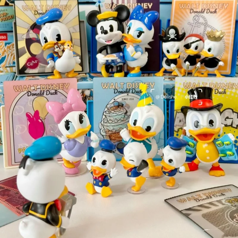 Miniso X Disney Cute Donald Duck 90th Anniversary Figure Daisy Minnie Scrooge Mcduck Figurine Anime Model Pvc Doll Toy Ornament