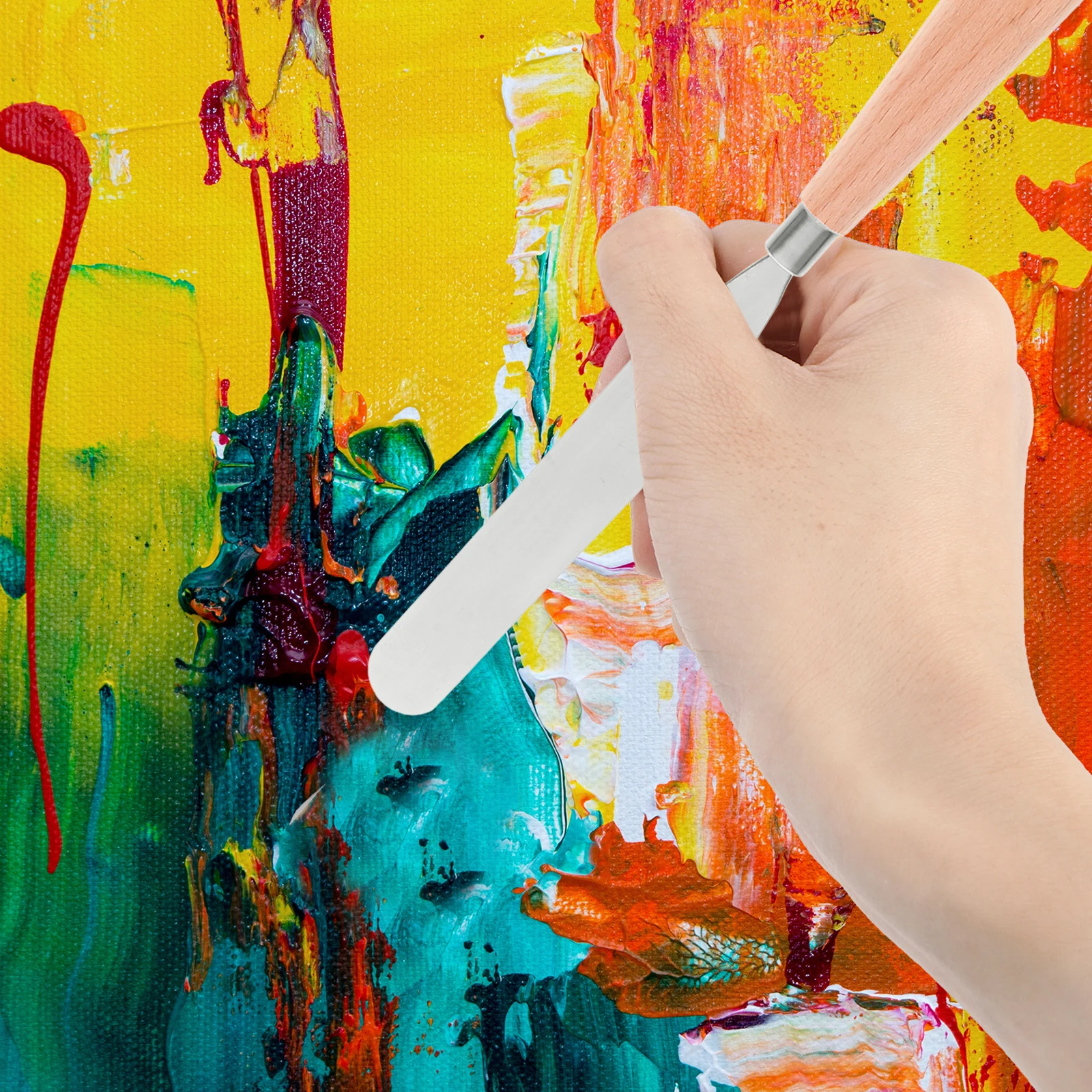 

Oil Painting Scrapers Durable Ultrathin Blade Wooden Handle Professional Amateur Tools Palette Knife Creative Supplies