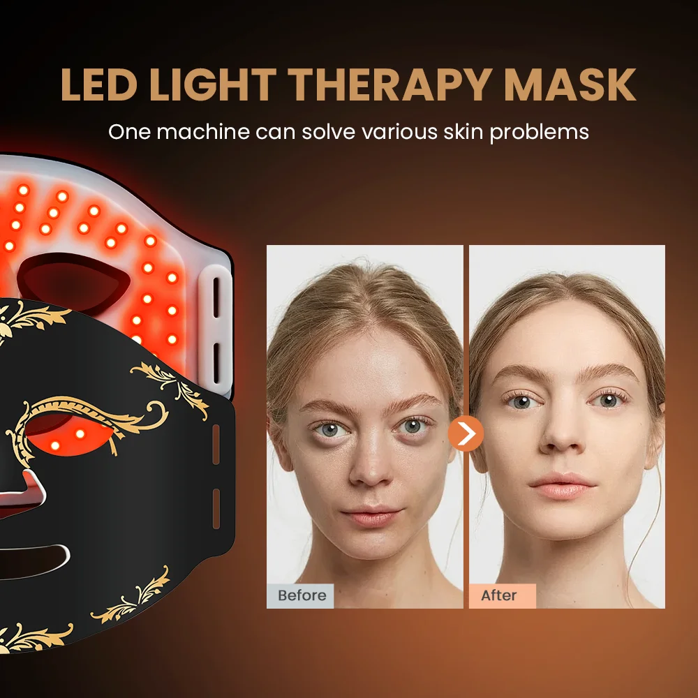 4 Colors Silicone LED Mask Face LED Light Photon Infrared Therapy Rejuvenation Lightens Fine Brighten Skin Flexible Facial Mask