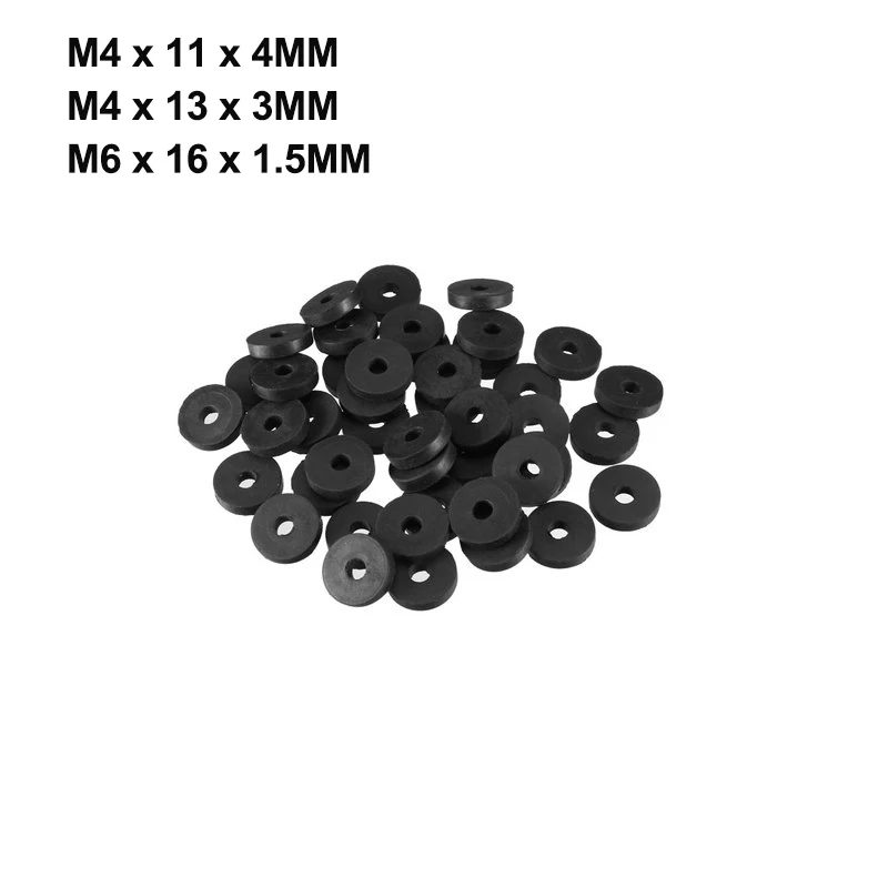 Uxcell 50 sztuk 11mm 13mm 16mm OD O-ring uszczelka węża płaska gumowa podkładka dużo do przelotki kranu czarny