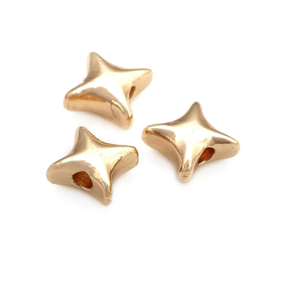 20PCS 18K Gold Color Brass Star Bracelets Beads Spacer Beads High Quality Jewelry Accessories Making Rosediy official-website