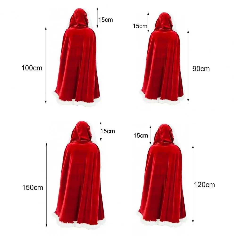 Christmas Cloak Women Hooded Ponchos Jacket Long Adult Kids Thick Warm Xmas Cape Party Costume Women's Clothing