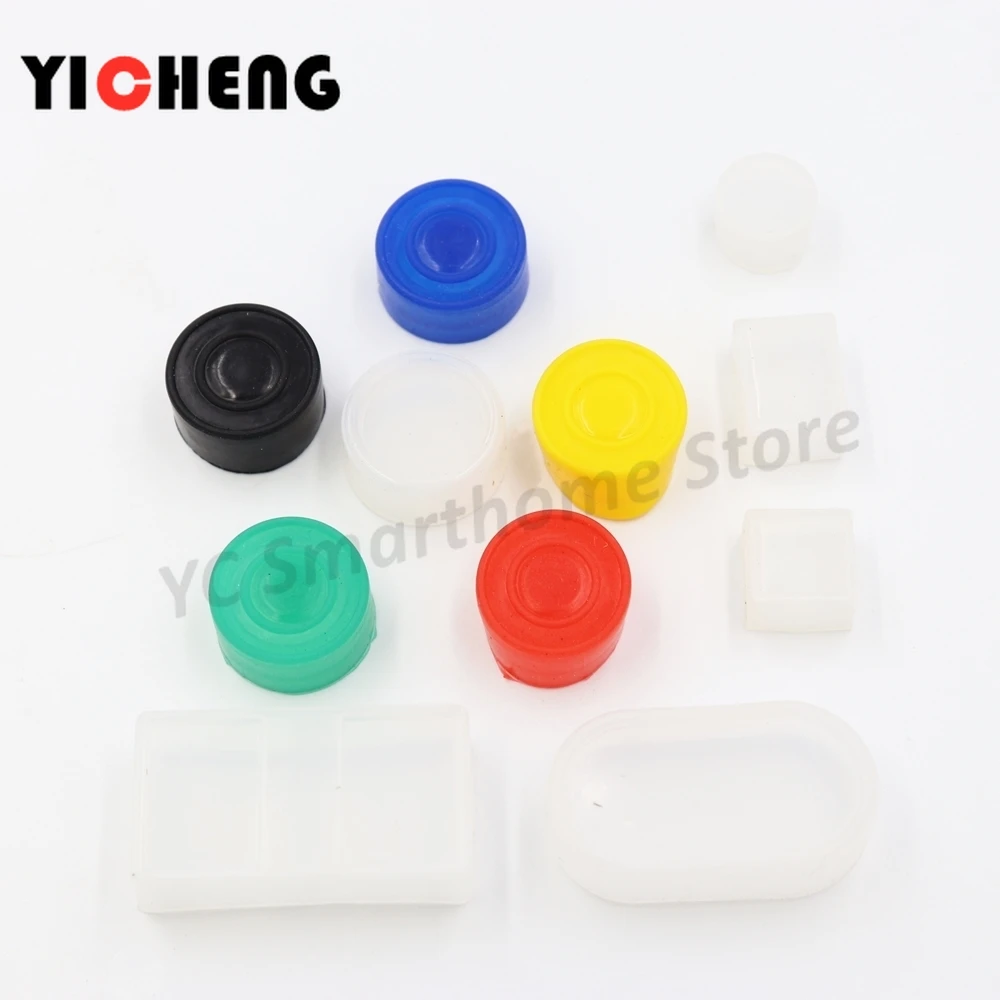 6Pcs Button switch waterproof cap dust rubber protective cover sealing leather silicone cover Suitable for 22M/16MM button