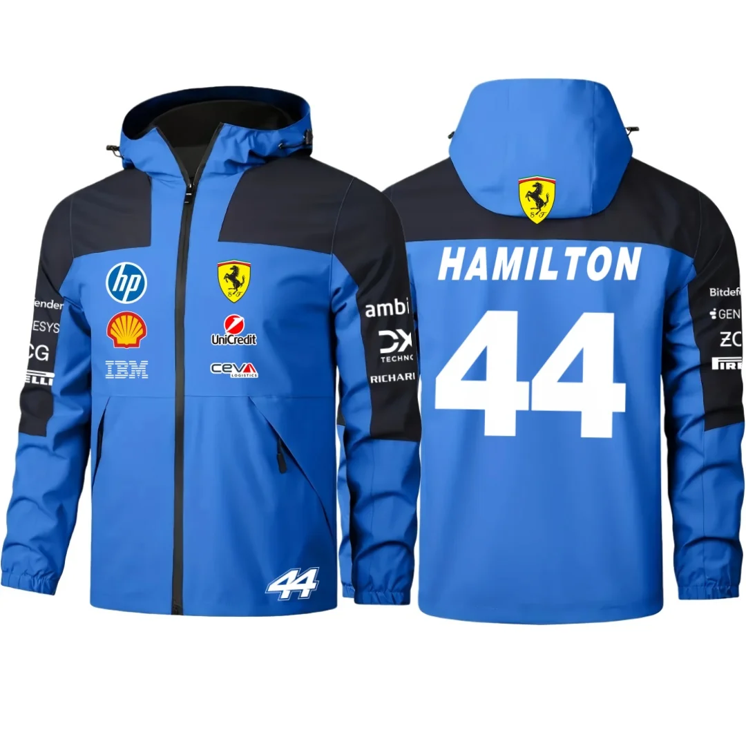 2026 Ferrari F1 driver No.16 Leclerc No.44 Hamilton same jacket with number, thin jacket for spring and autumn seasons, windproo view 4
