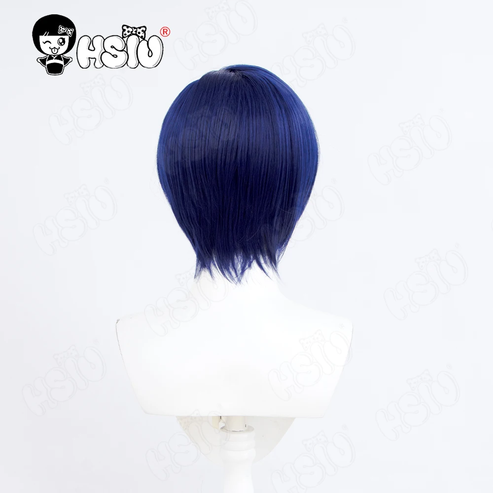 Yuki Makoto peruka do cosplay HSIU 30CM mieszane niebieskie krótkie włosy żaroodporna peruka syntetyczna gra Persona 3 Yuki Makoto peruka do cosplay