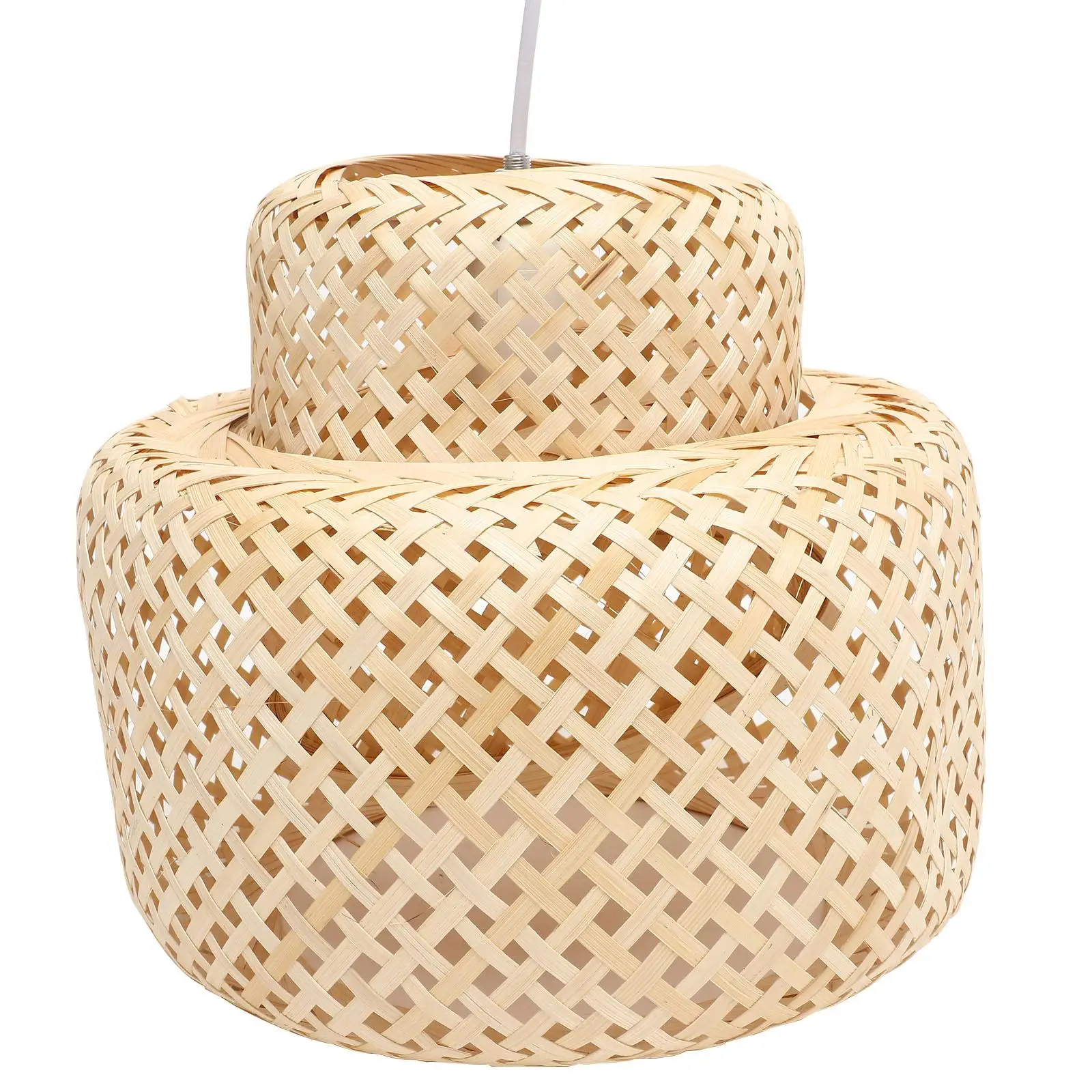 

Bamboo Woven Pendant Light Retro Chandelier Shade Simple Hanging Lamp for Hallway Room Black Weave Ceiling Lighting