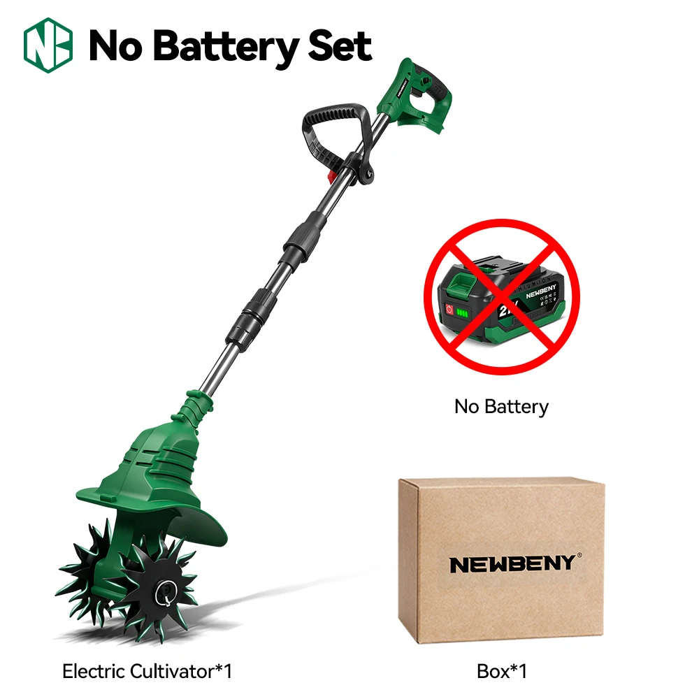 NEWBENY 1800W Elektrische Tiller Cultivator Draadloze Draagbare Grastrimmer Tuin Bodem Draaigereedschap voor Makita 21V Batterij Pin