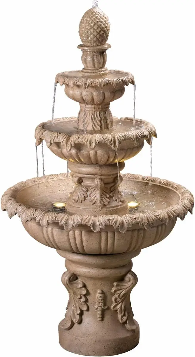 

Ibiza Classic Outdoor Floor Fountain Sandstone 45 Inch Height 25 5 Inch Width 25 5 Inch Depth