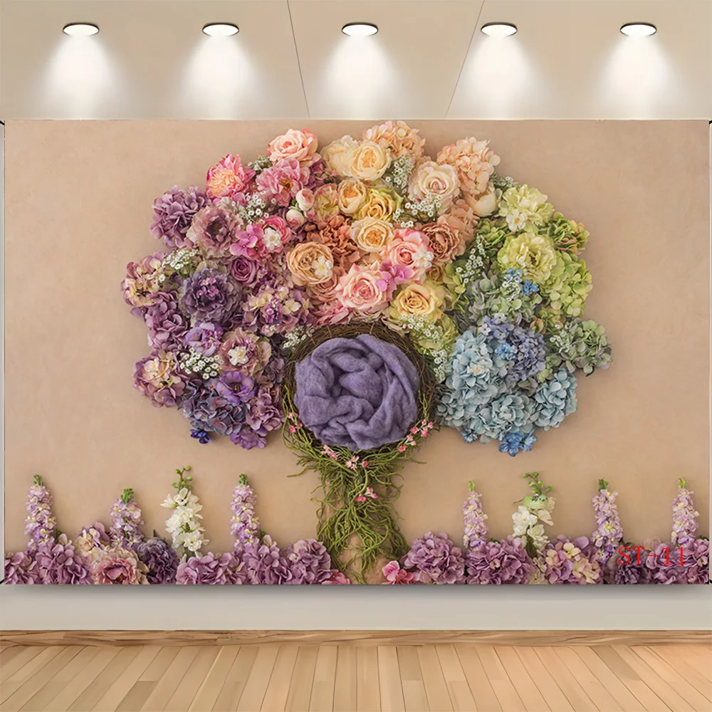 ZHISUXI Baby Newborn Floral Basket Photography Backdrops Props Children Birthday Party Photo Studio Background VT-05