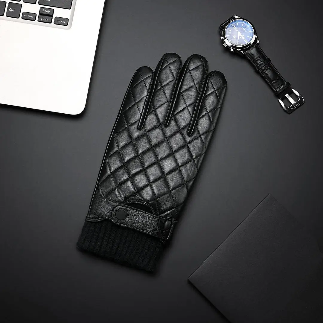 샤오미 풀 터치 스크린 양가죽 장갑, 더 두껍고 따뜻한 하이 퀄리티, 방풍, 소나무용 타이트 벨트