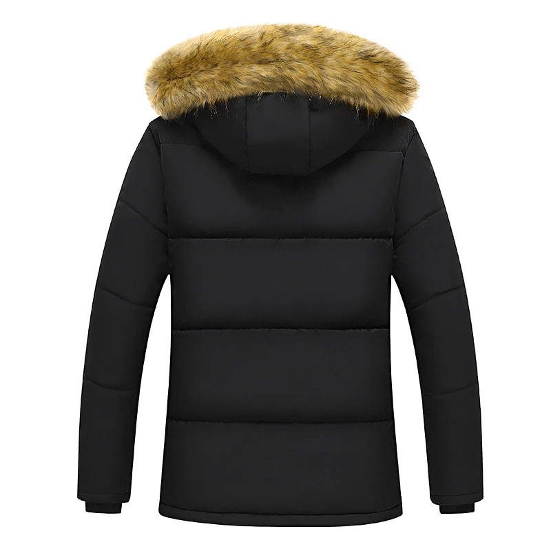 Men 2026 Winter New Windproof Fleece Warm Thick Jacket Parkas Coat Men Fashion Hooded Fur Collar Jacket Classic Casual Parka Men