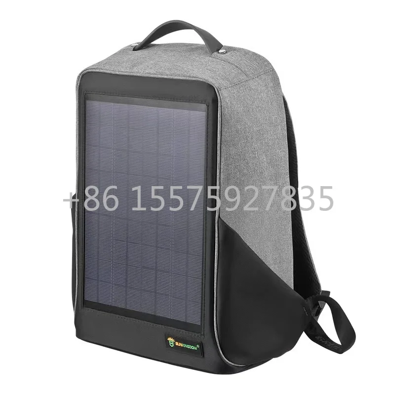 Factory Hot Sale OEM Unisex Fashion Paneles Solares Watts Charger For Mobile Phones Cleaning Brush Panels Solar Power Backpack