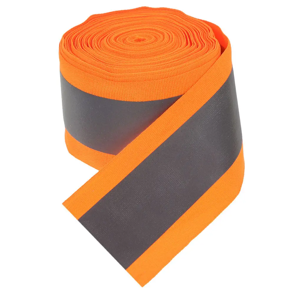 1 Roll 5 Meters Reflective Webbing Tape Sew on Polyester Reflective Fabric for Night Running Walking Cycling Safety Gear