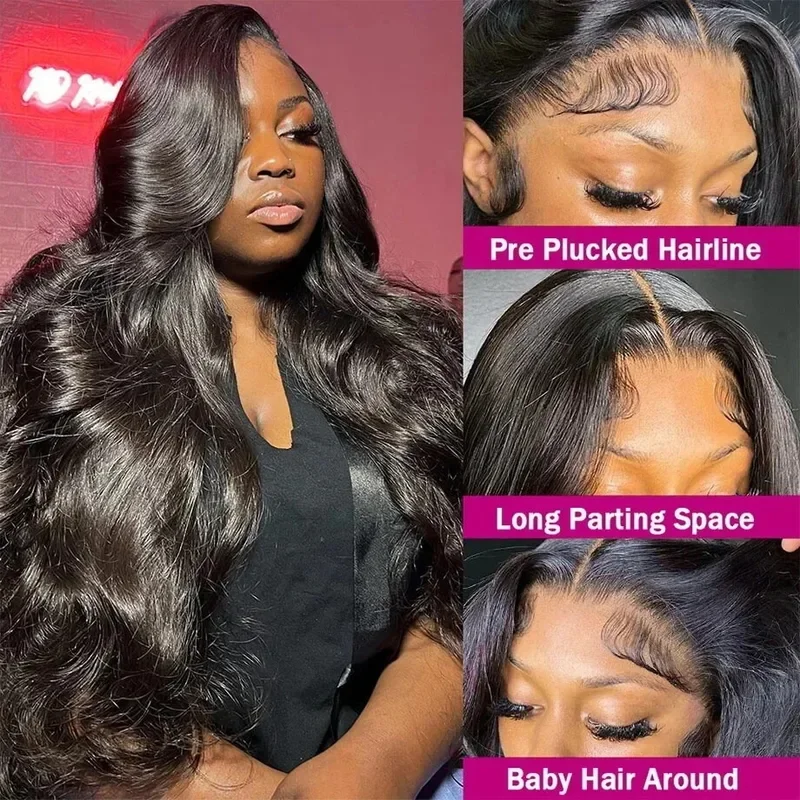 40 Inch Body Wave HD Lace Frontal Wig Human Hair 13x4 HD Lace Front for Black Women Pre-Plucked Brazilian Hair Wig image 4