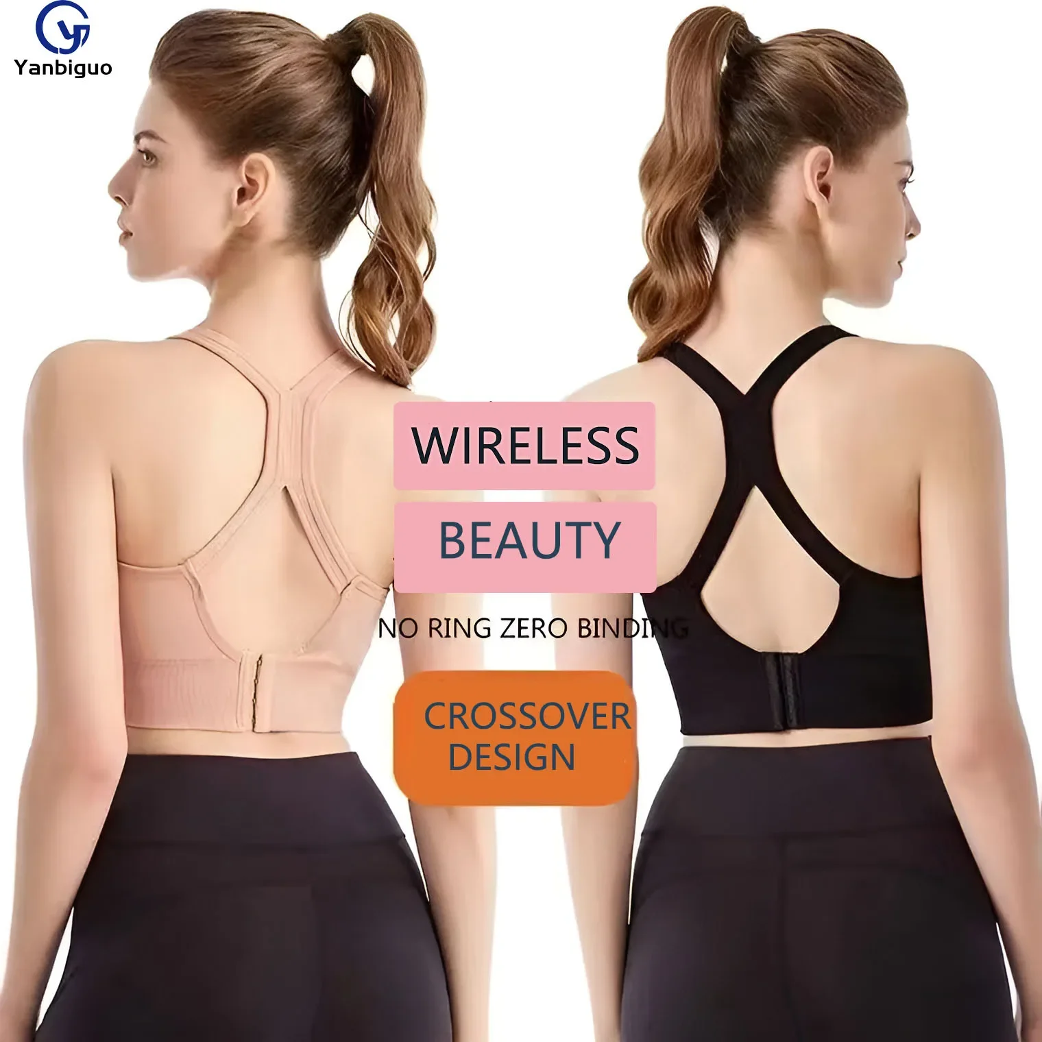 Sports Bra for Women Sexy Crisscross Back Light Support Yoga Bra with Removable Cups ,Large Size Non Steel Ring Shock