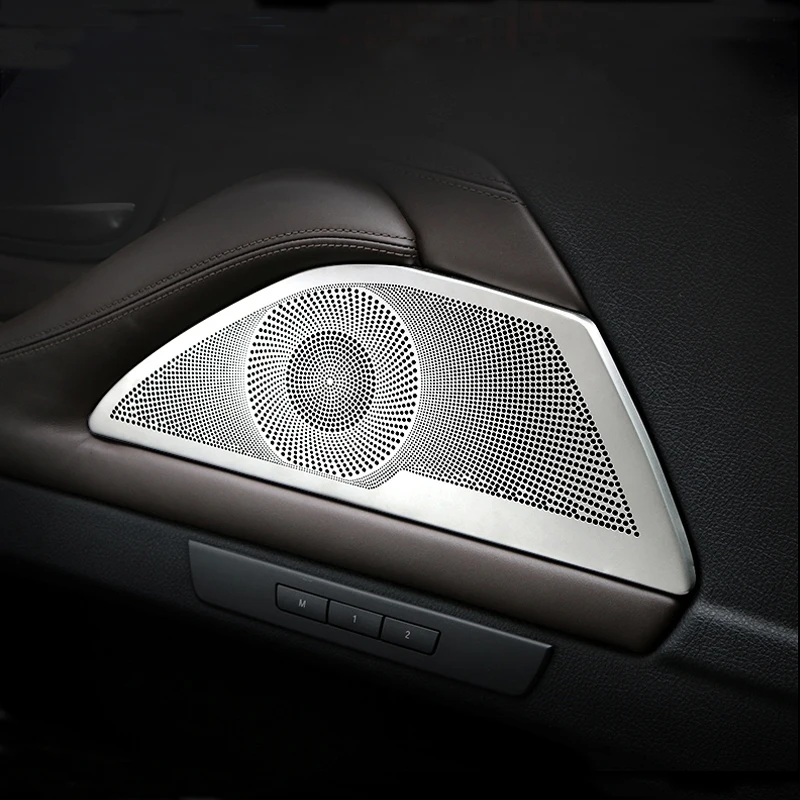 Accesorios para BMW serie 5 F10 F18, puerta interior de coche de acero inoxidable, Audio estéreo, altavoz, lentejuelas, cubierta decorativa, tiras