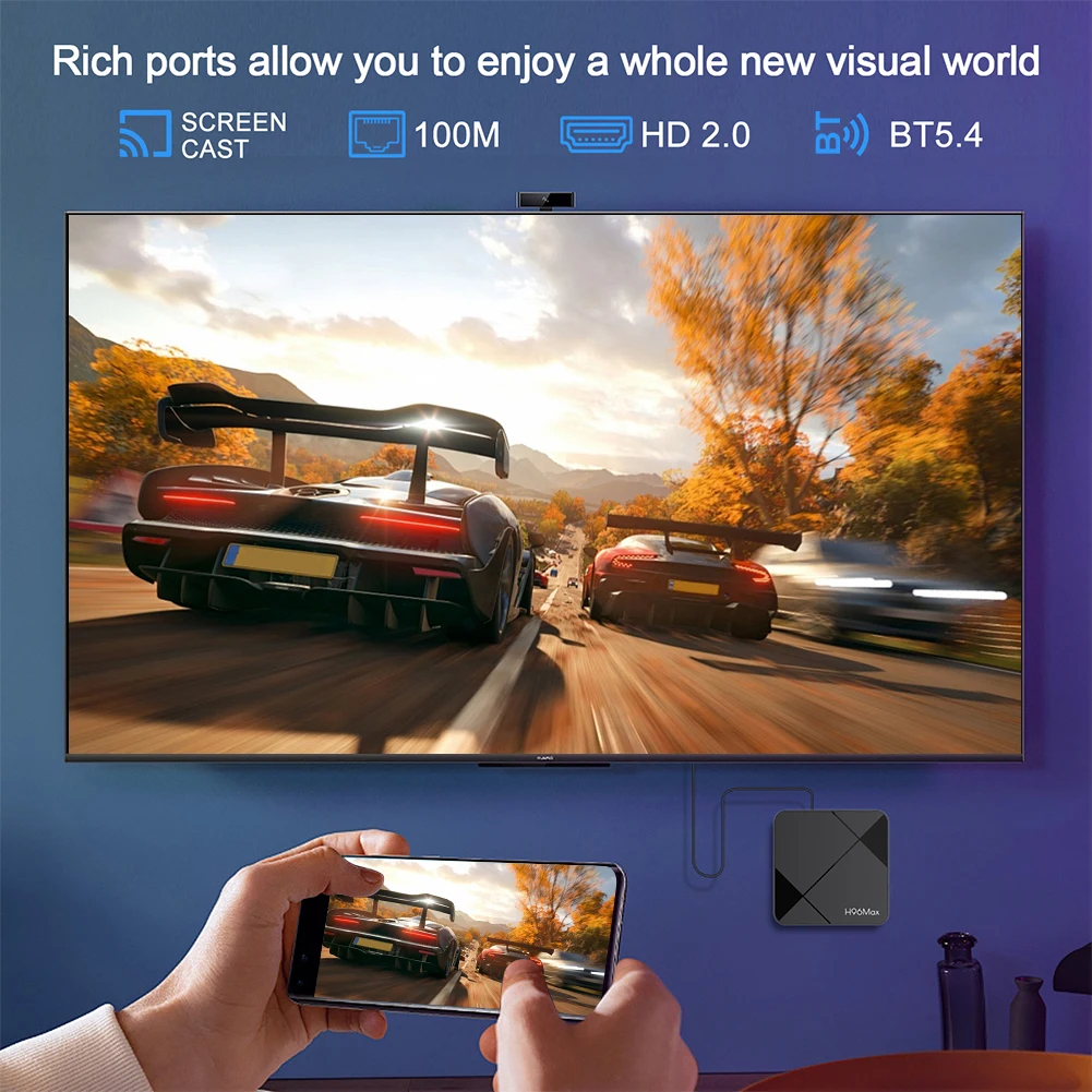 Android 14 Smart TV Box RK3518 رباعي النواة H96Max Home Video Player Voice Remote Control Mouse Assistant