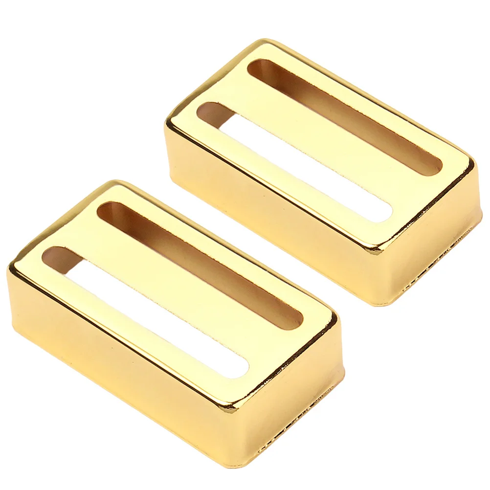 

2pcs Dual Pickup Covers Metal For Electric Guitar Replacement Parts Golden Finish Lightweight Guitar Accessories