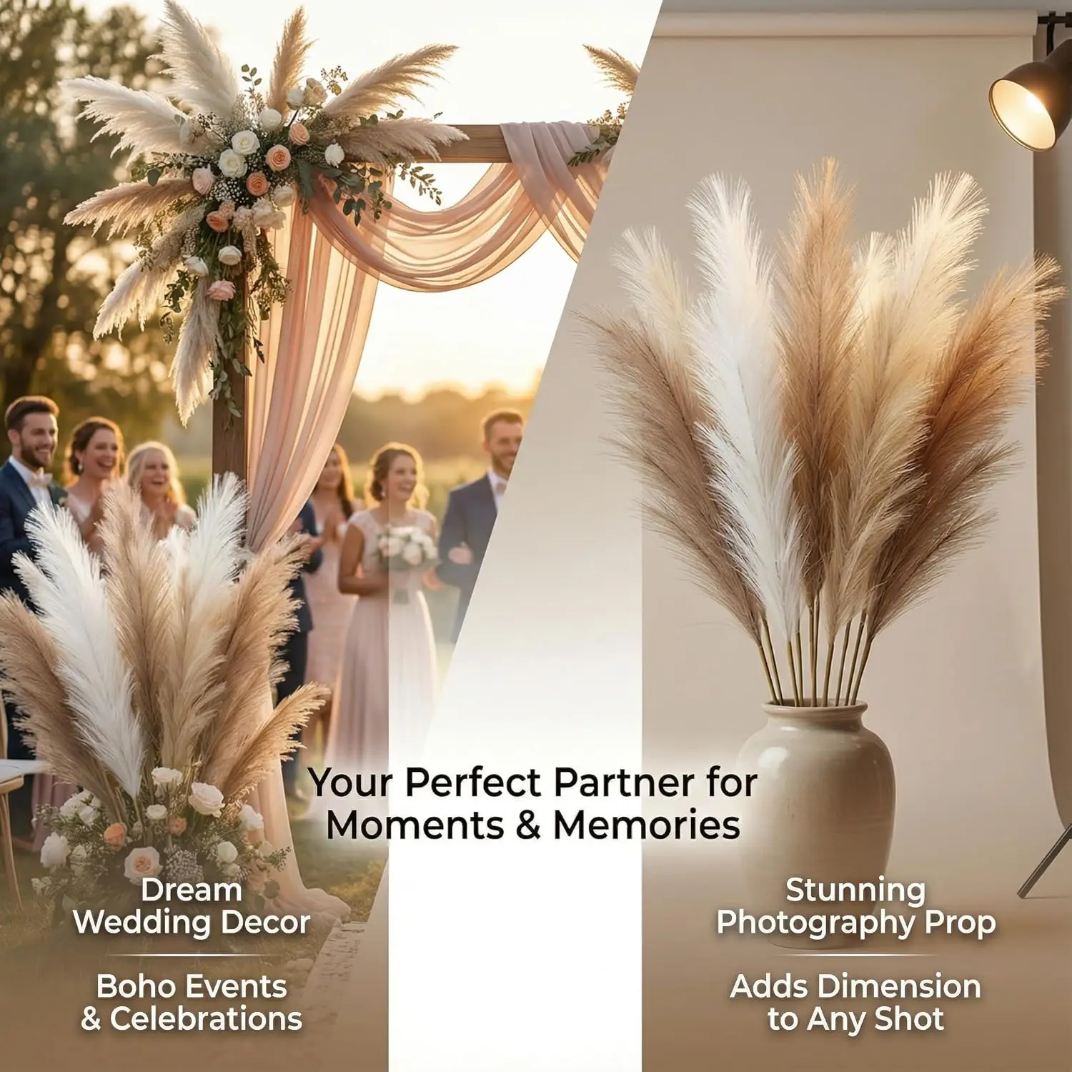 10/30 Stück 20 Zoll Pampasgras Künstliche Pflanzen Gefälschte Pampas Seidenblumen für Vasenfüllung Boho Heim Hochzeit Raumdekoration Zubehör – Detail 5