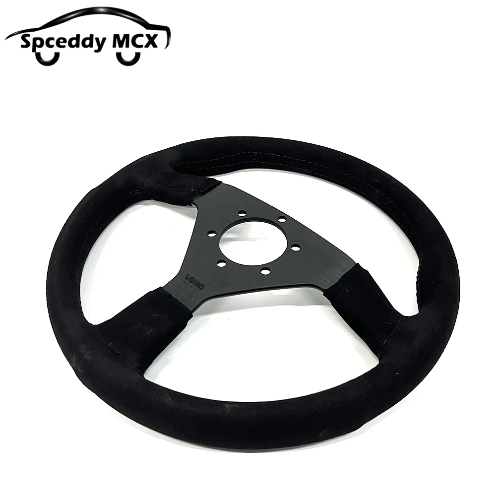 JDM V2 13inch Italy Suede Leather Universal Racing Sport Steering Wheel 320mm Flat Black Red Yellow BlueV232000
