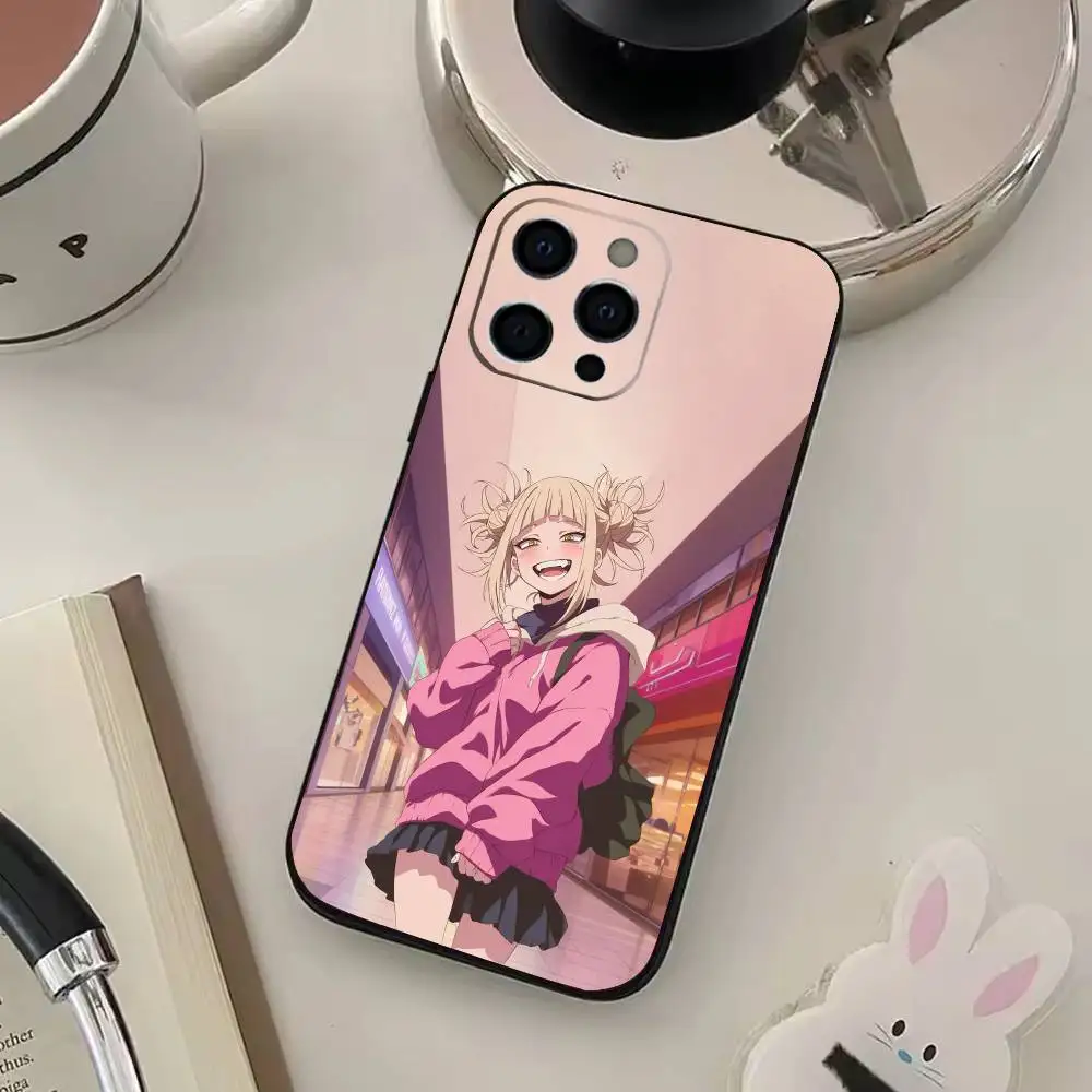 Custodia per telefono Anime Himiko Toga per iPhone17,16,15,14,13,12,11 Plus,Pro Max Cover nera morbida