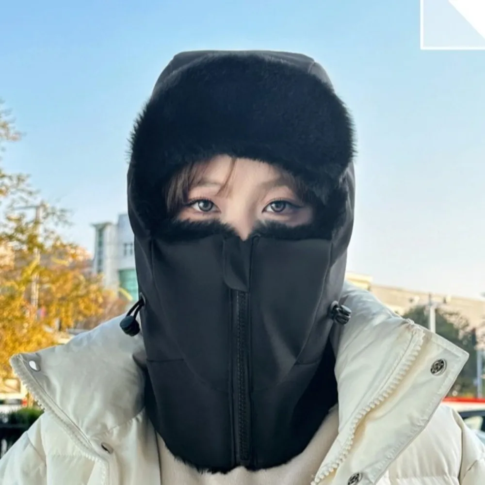 

Однотонная зимняя велосипедная шапка 4-в-1: морозостойкая, теплая, с защитой шеи и лица, бархатная шапка-ушанка для активного отдыха