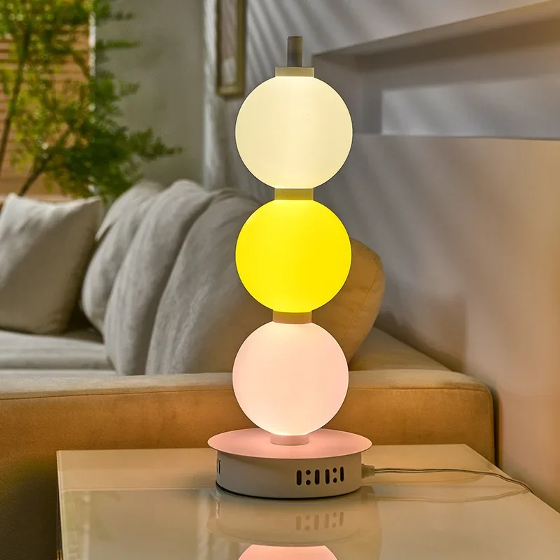 Imagem -04 - Arco-íris Candy Floor Lamp Led Light Sala de Estar Decoração Home Standing Lamp Colored Glass Balls Abajur Sofá Quarto Mesa de Cabeceira