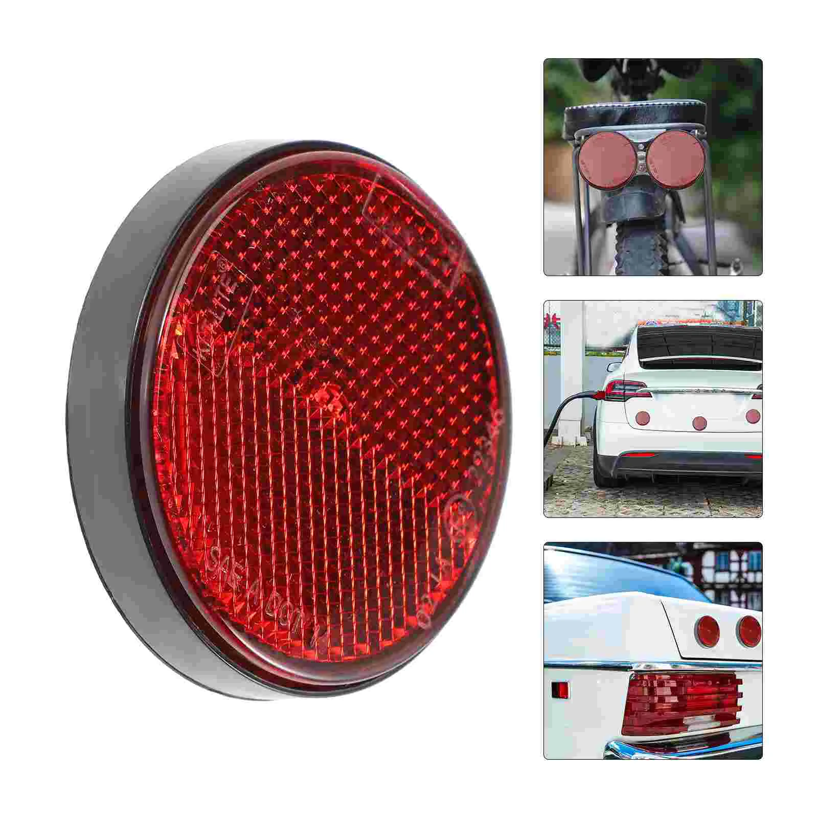 

8 Pcs Round Reflectors Red Driveway Markers Reflective Strips Trailer Reflectors Universal Motorcycle Car Exterior Accessories