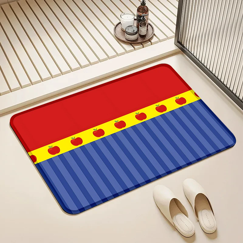 

Apple Stripe Door Mat Non-Slip Soft Floor Rug for Home Bathroom Kitchen Decor