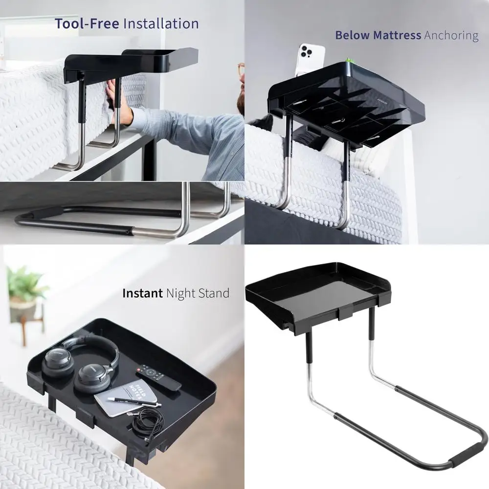 

Регулируемая полка для кровати-чердака, 17 дюймов, усиленная, для хранения, подставка для ноутбука/планшета/книг, черная