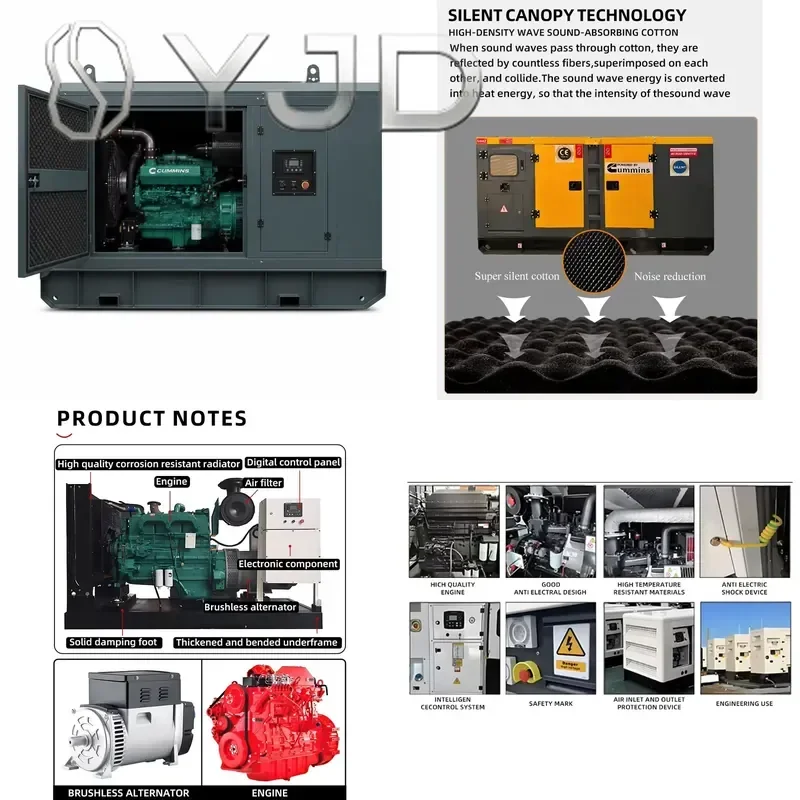 Generator 150 Kva Fully Enclosed Silent Generator Set 3 Phase 50Hz Water Cooled Turbo Genset CE