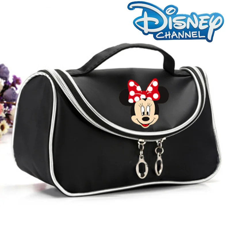 Disney mickey mouse kawaii dos desenhos animados saco de maquiagem bonito minnie menina viagem multifuncional armazenamento saco cosmético bolsa moda presentes