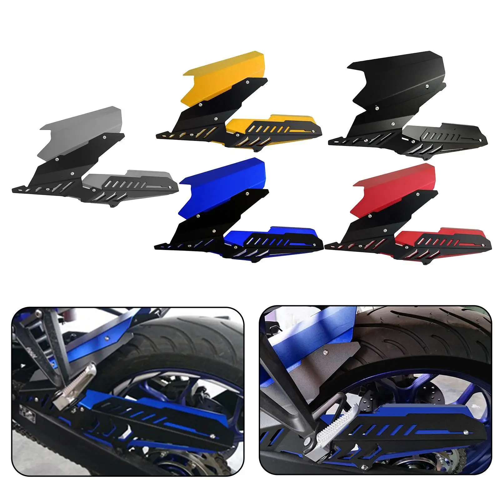 CNC Rear Tire Hugger Mudguard Chain Guard Cover for YAMAHA MT03 R3 R25 MT-25 ,Easy to Install