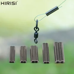 50Pcs Double Copper Fishing Tube Fishing Wire Pipe Crimping Sleeves Connector Fishing Accessories