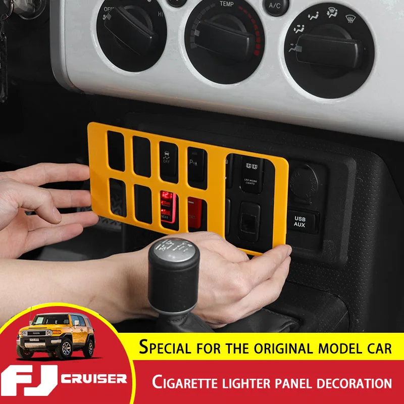 For Toyota FJ Cruiser Central Control Driving Assistance Patch Decorative Panel Cigarette Lighter Cruiser Interior Accessories